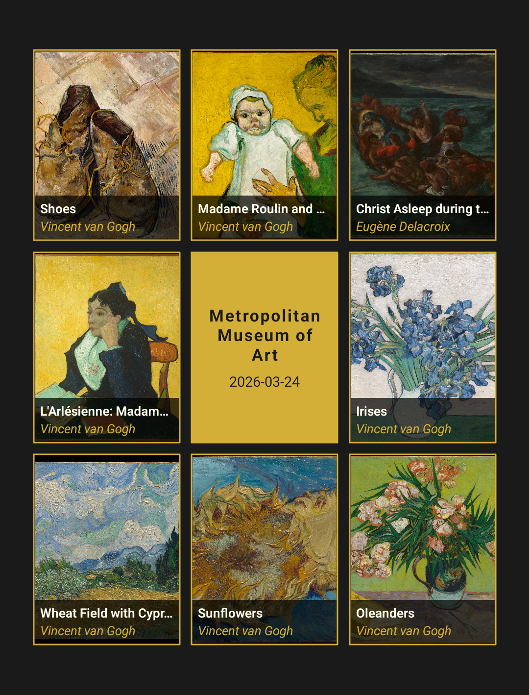 Exported visit palette from the Metropolitan Museum of Art